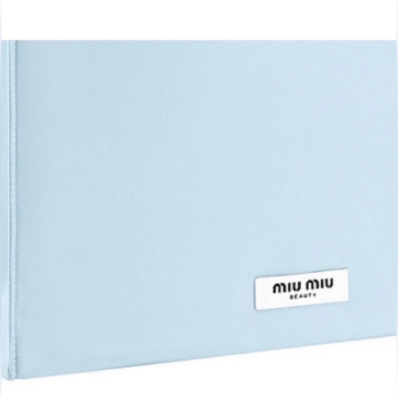 NEW Authentic Miu Miu Luxury Brand Beauty Tote Blue & Black, Large Size - Picture 5 of 10